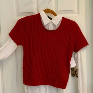 Red Waist Crop sweater